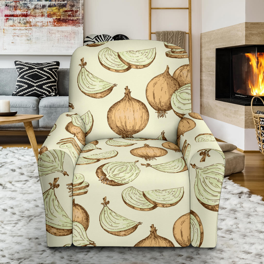 Onion Pattern Print Design A02 Recliner Slipcover with Pocket