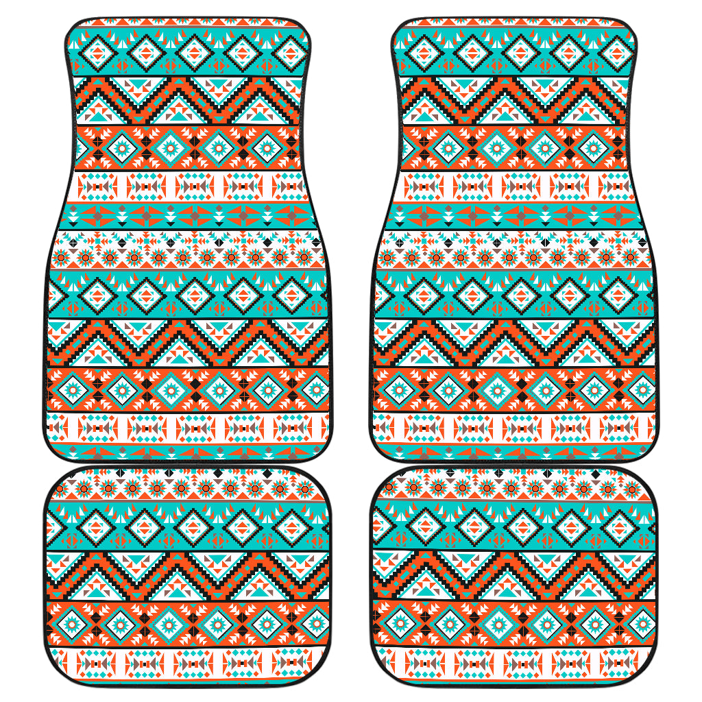 Navajo Style Print Pattern Car Floor Mats Front Back