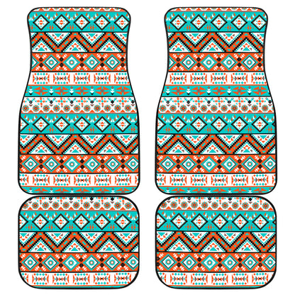 Navajo Style Print Pattern Car Floor Mats Front Back