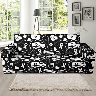 Medical Pattern Print Design 01 Sofa Slipcover