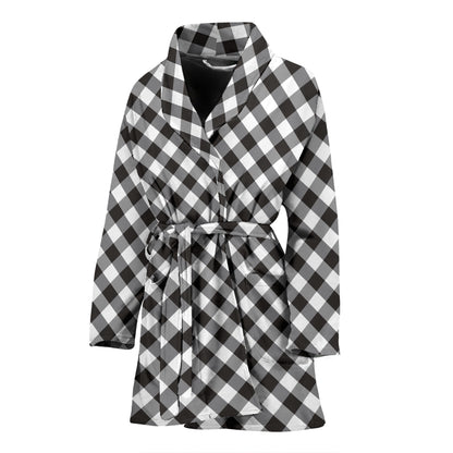 Gingham Print Design LKS402 Women Bathrobe