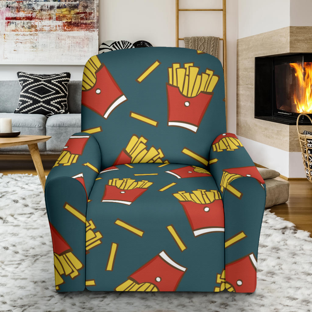 French Fried Pattern Print Design 04 Recliner Slipcover with Pocket