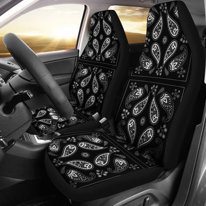 Bandana Paisley Black Print Design LKS308 Car Seat Covers
