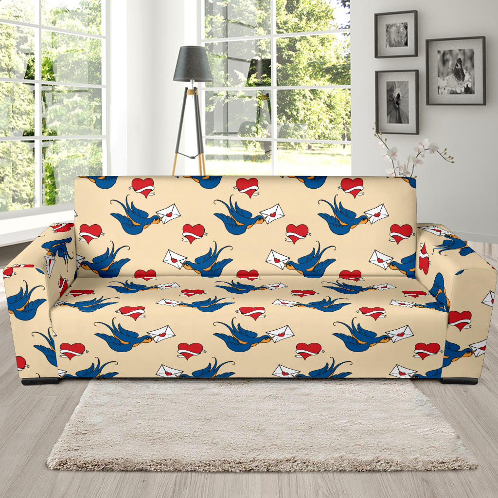 Swallow Bird Pattern Print Design 05 Sofa Slipcover