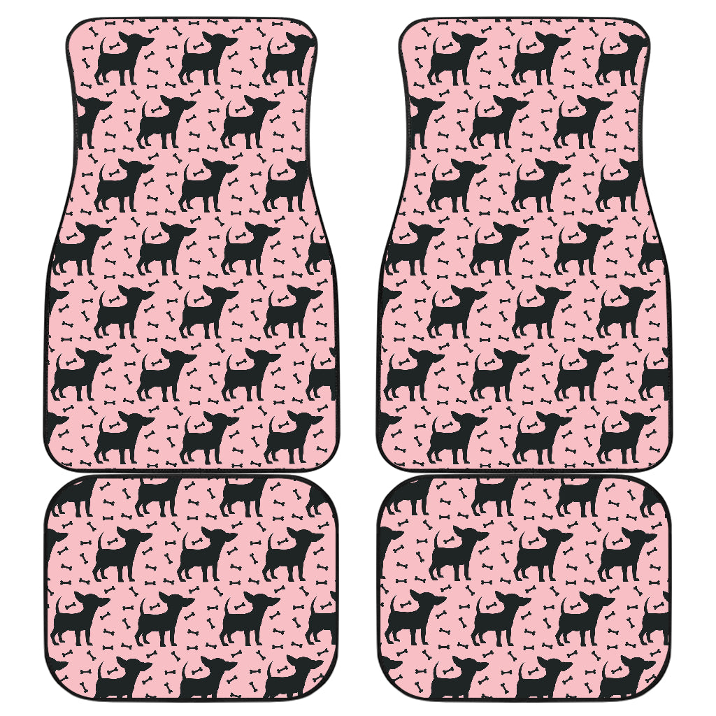 Chihuahua Pink Print Pattern Car Floor Mats Front Back