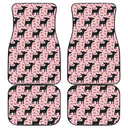 Chihuahua Pink Print Pattern Car Floor Mats Front Back