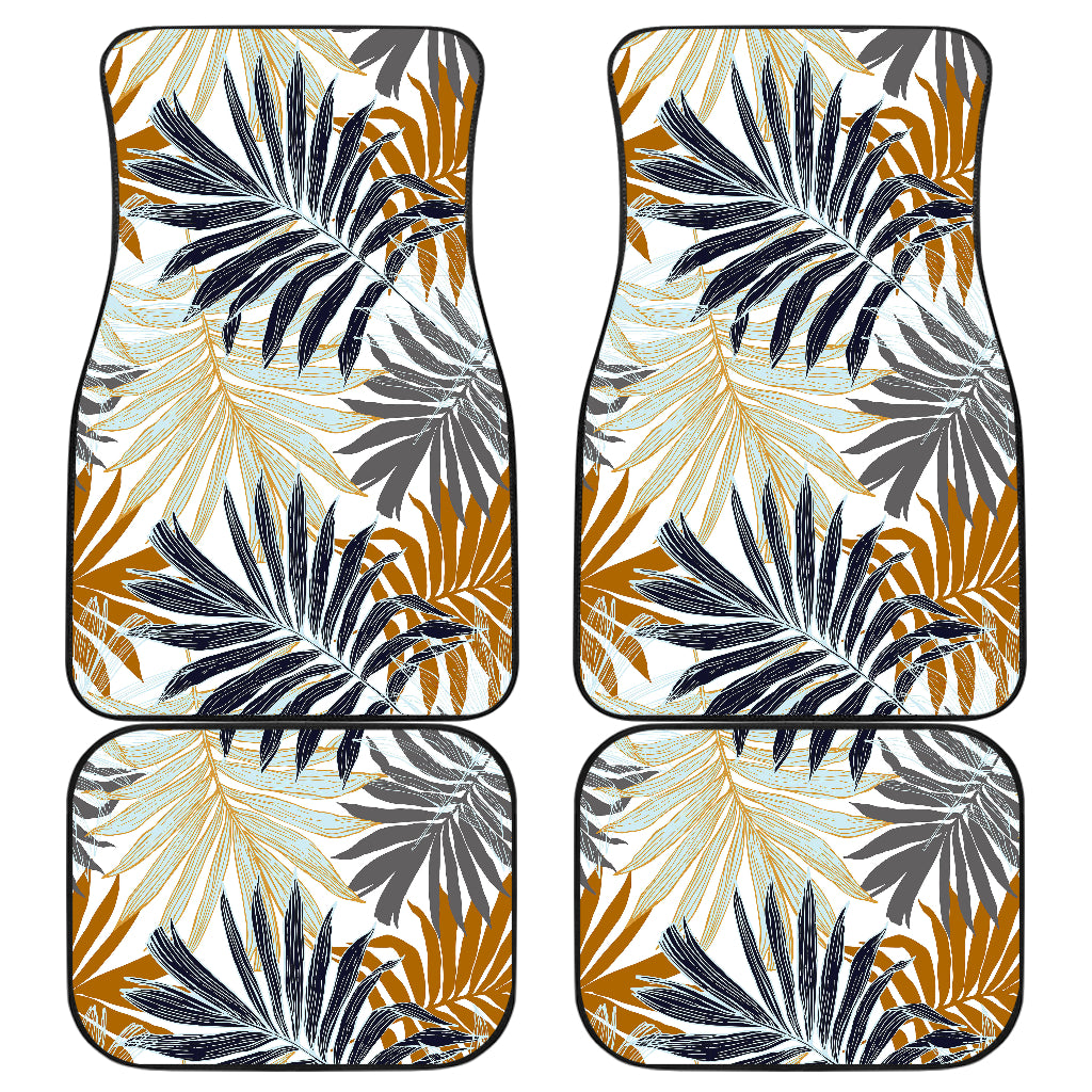 Colorful Tropical Palm Leaves Car Floor Mats Front Back