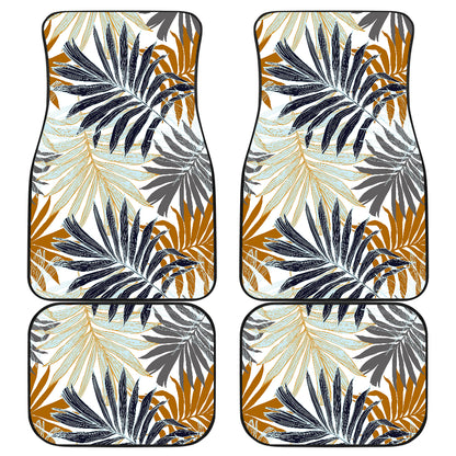 Colorful Tropical Palm Leaves Car Floor Mats Front Back