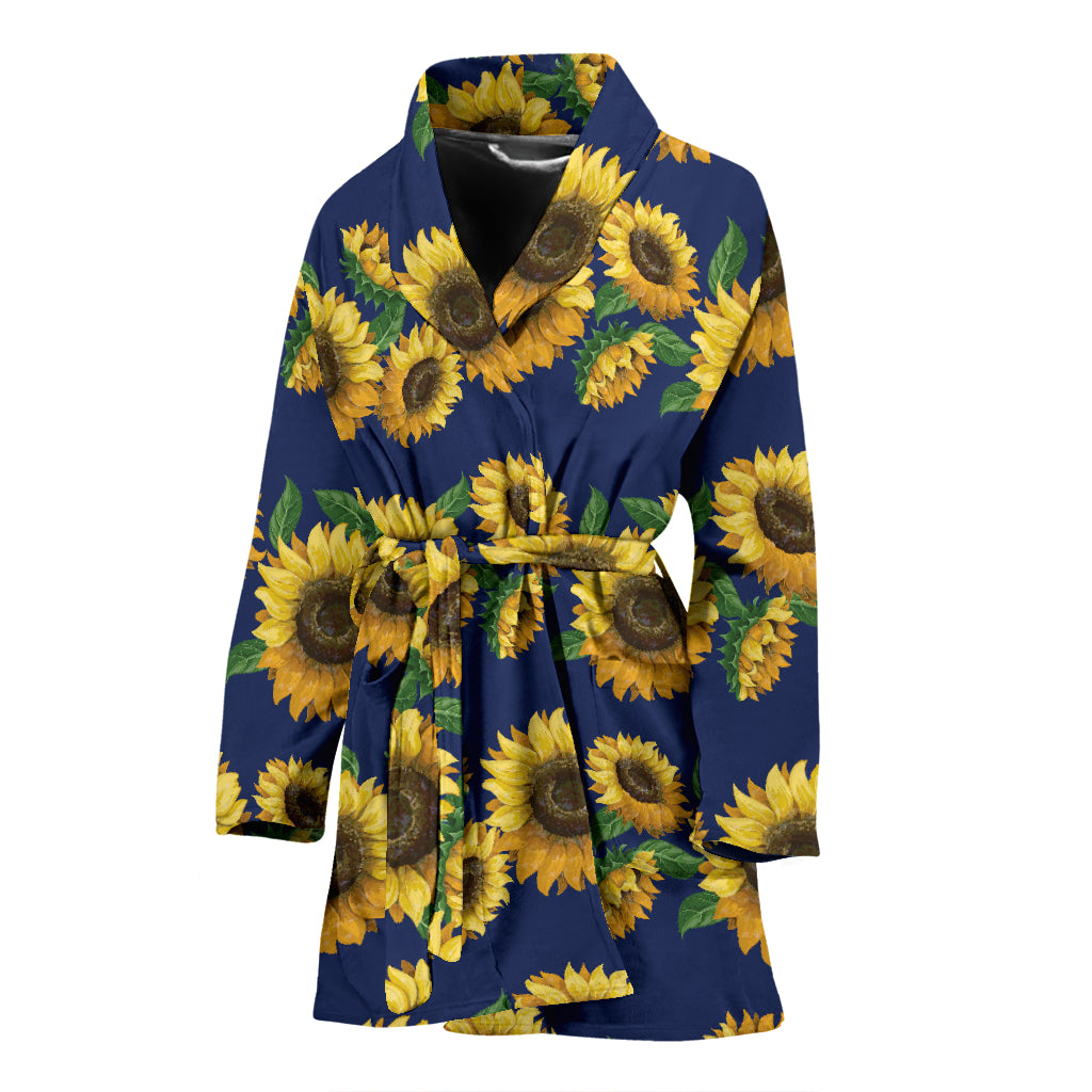 Sunflower Print Design LKS307 Women Bathrobe