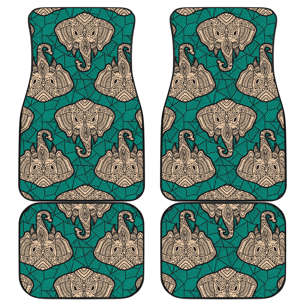Boho Head Elephant Car Floor Mats Front Back