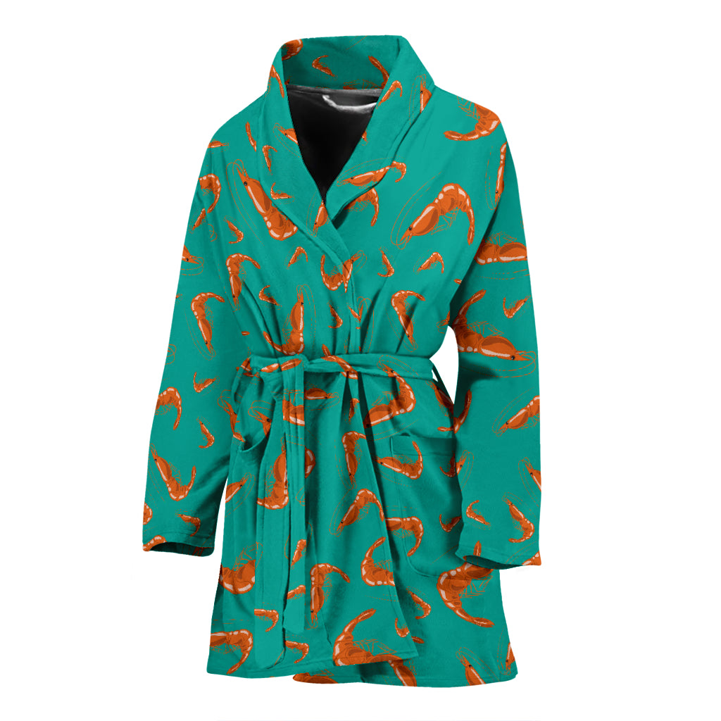 Shrimp Print Design LKS301 Women Bathrobe