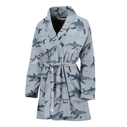 Shark Print Design LKS304 Women Bathrobe