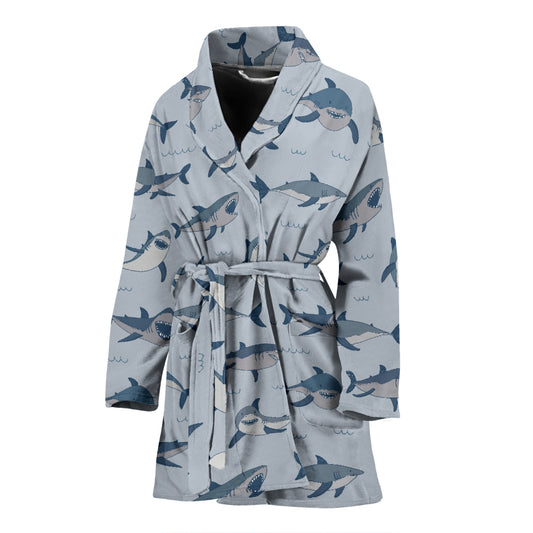 Shark Print Design LKS304 Women Bathrobe