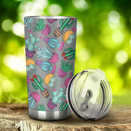 Cactus Colorful Print Pattern Tumbler