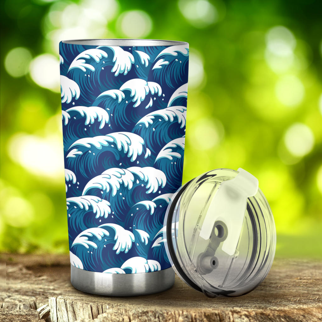 Ocean Wave Pattern Print Tumbler