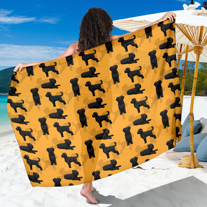 Bouviers des Flandres Pattern Print Design 01 Sarong Pareo Wrap