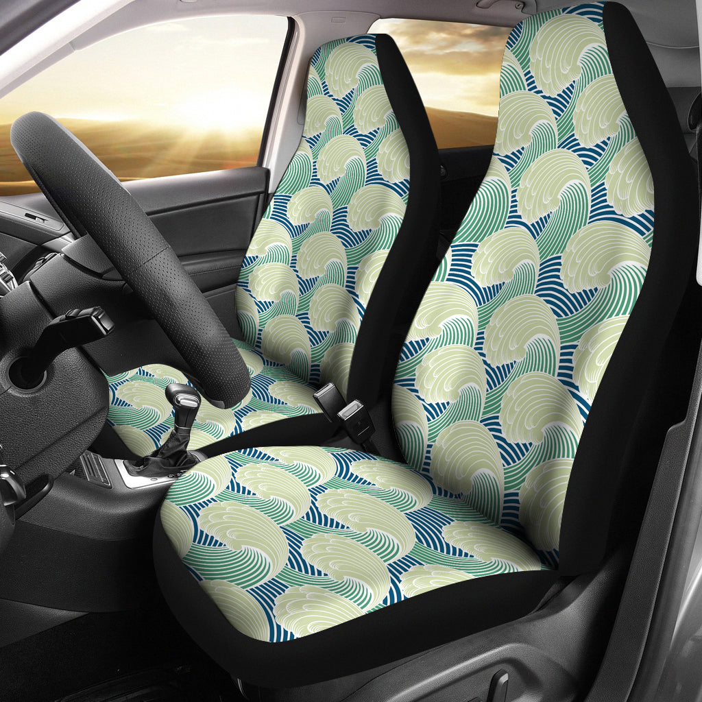 Wave Japan Style Print Design LKS302 Car Seat Covers