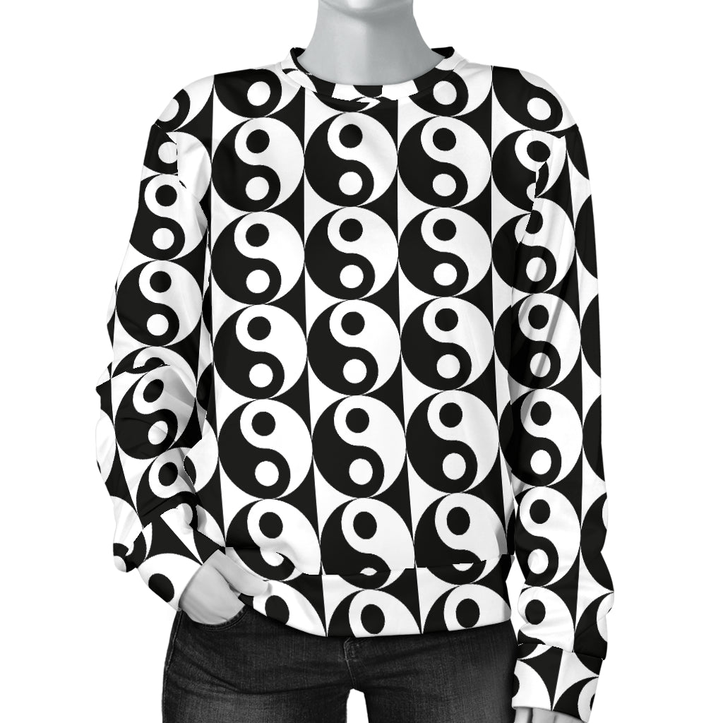 Yin Yang Classic Pattern Design Print Women Long Sleeve Sweatshirt