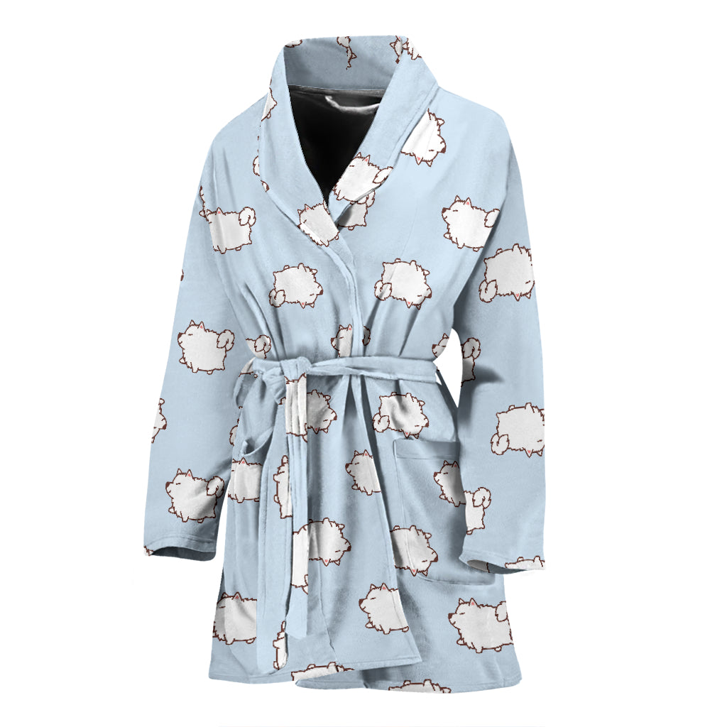 Samoyeds Print Design LKS301 Women Bathrobe