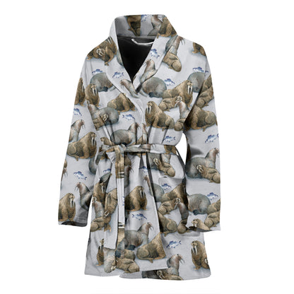 Walrus Print Design LKS401 Women Bathrobe