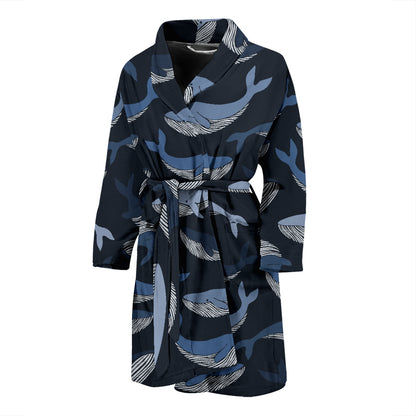 Whale Print Design LKS301 Men Bathrobe