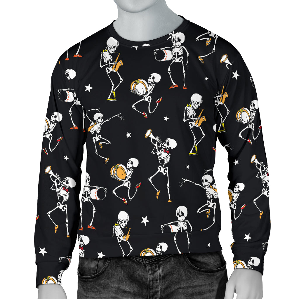 Skeleton Dance Print Men Long Sleeve Sweatshirt