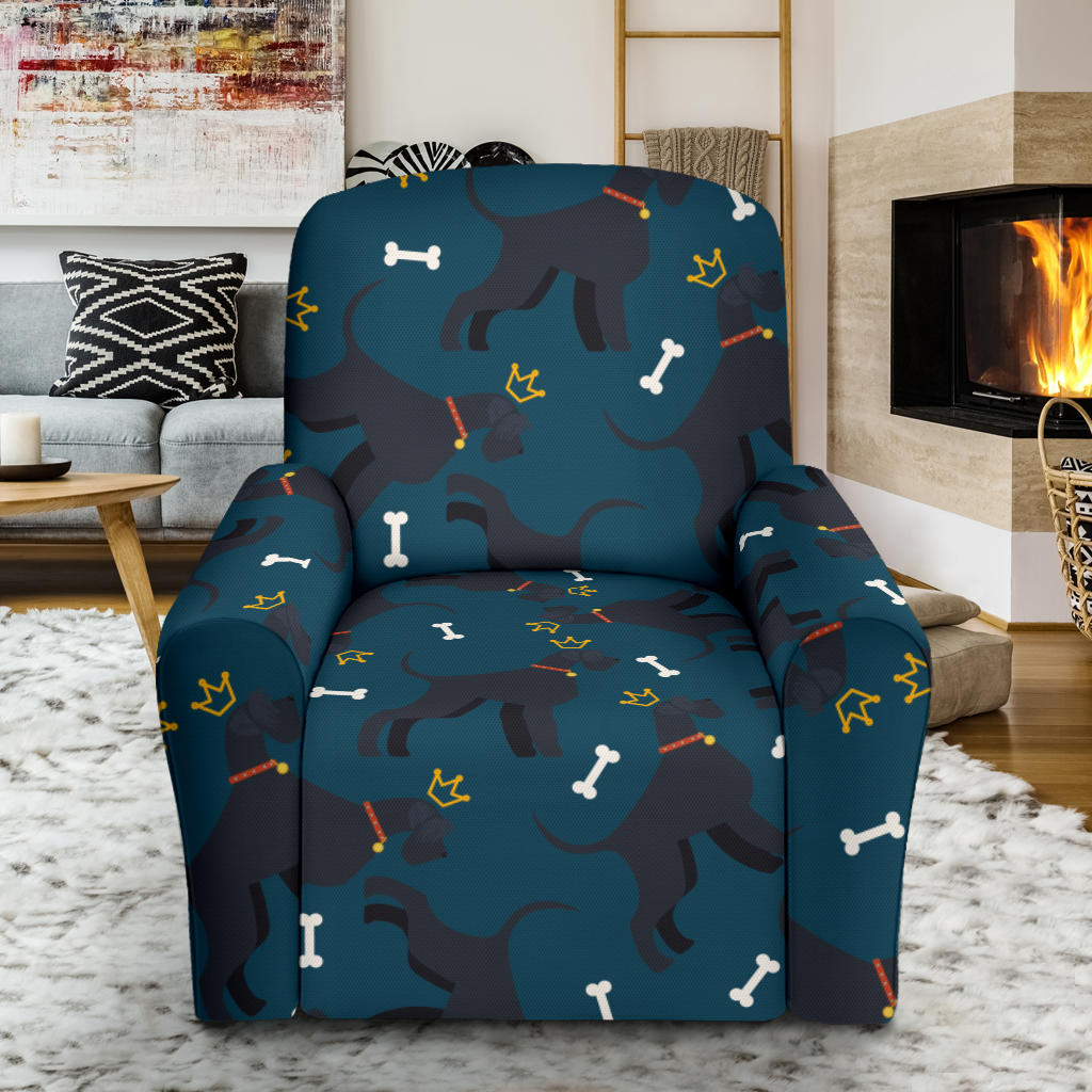 Schnauzers Pattern Print Design A04 Recliner Slipcover with Pocket