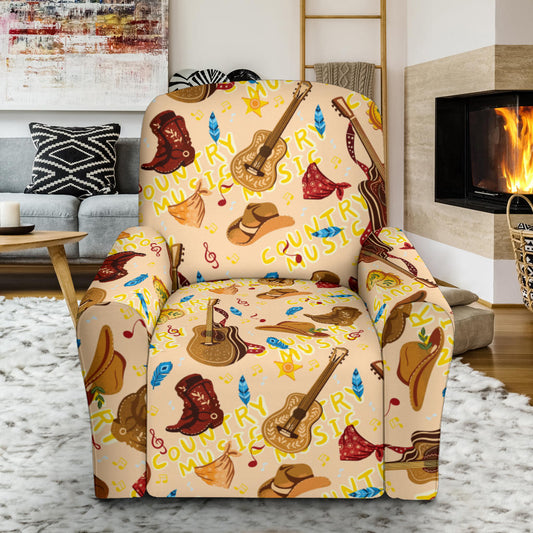 Western Lifestyle Print Design LKS303 Recliner Slipcover with Pocket