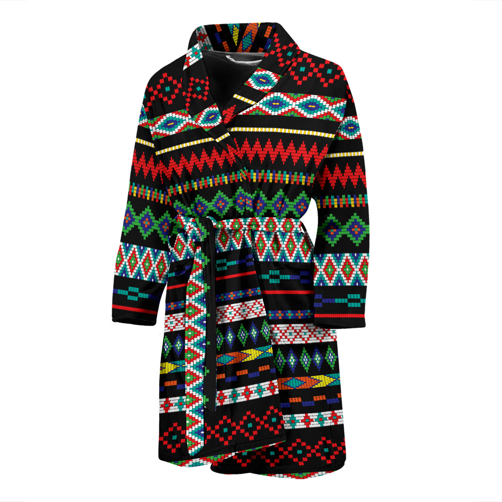 Southwest Pattern Print Design LKS302 Men Bathrobe