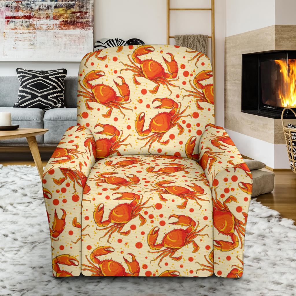Crab Pattern Print Design 01 Recliner Slipcover with Pocket