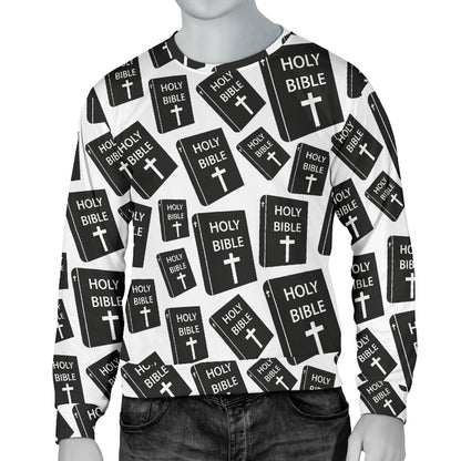 Christian Holy Bible Book Pattern Men Long Sleeve Sweatshirt
