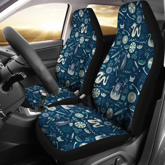 Vikings Print Design LKS305 Car Seat Covers