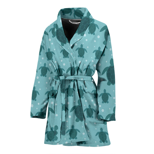 Sea Turtle Print Design LKS305 Women Bathrobe