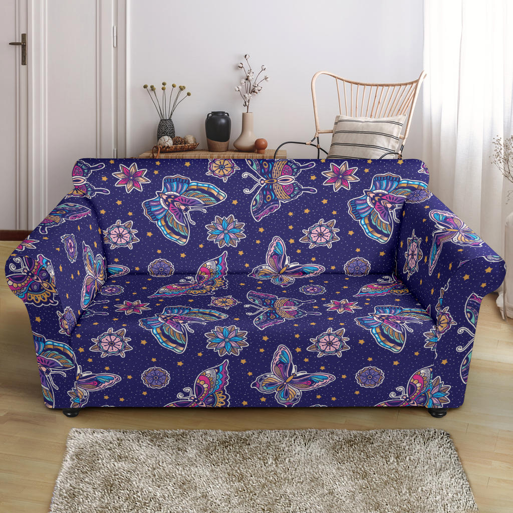 Butterfly Print Design LKS303 Loveseat Couch Slipcover