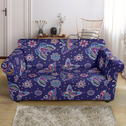 Butterfly Print Design LKS303 Loveseat Couch Slipcover
