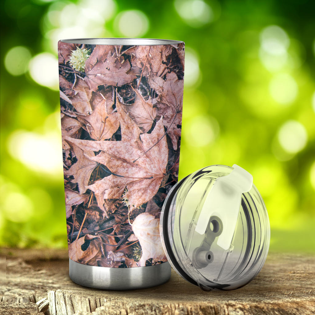 Camouflage Realistic Tree Leaf Print Tumbler