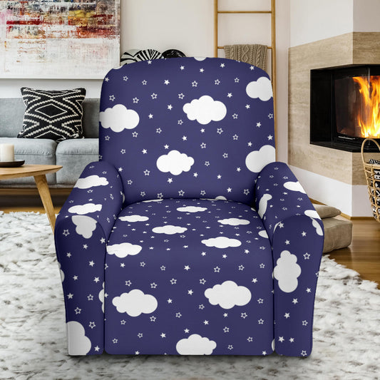 Cloud Pattern Print Design 03 Recliner Slipcover with Pocket