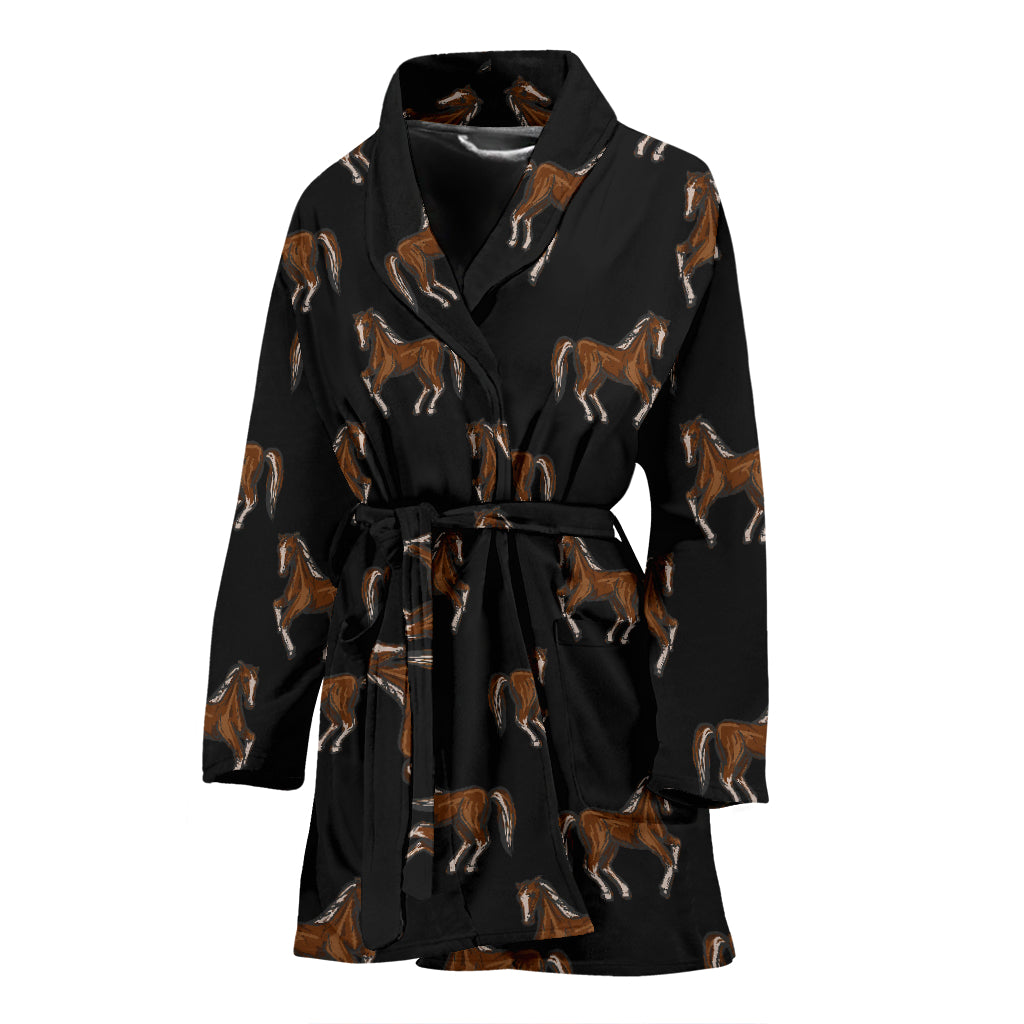 Horse Print Design LKS3010 Women Bathrobe