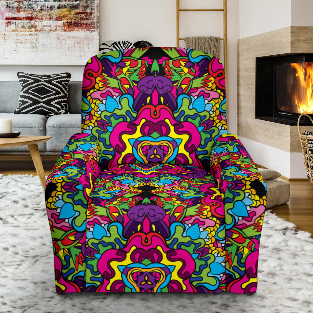 Trippy Print Design LKS303 Recliner Slipcover with Pocket