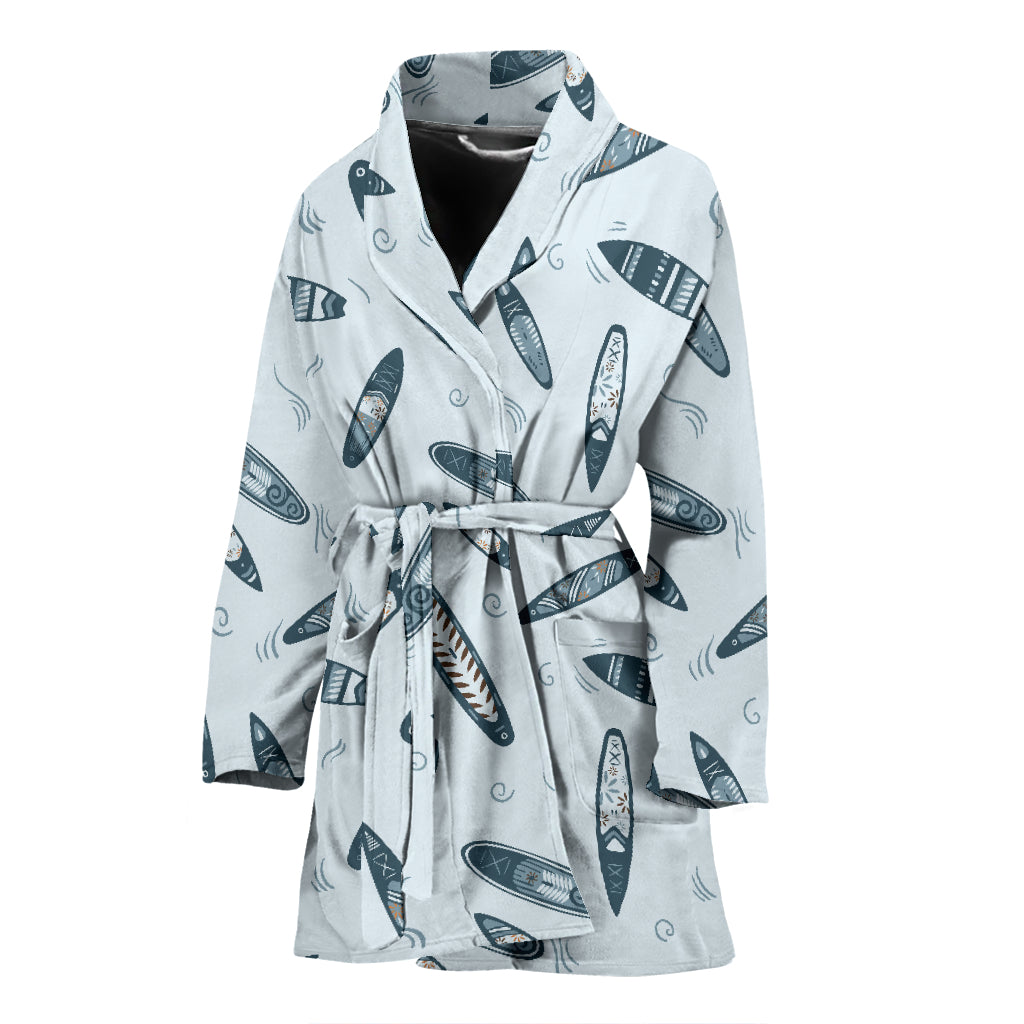 Surfboard Print Design LKS306 Women Bathrobe