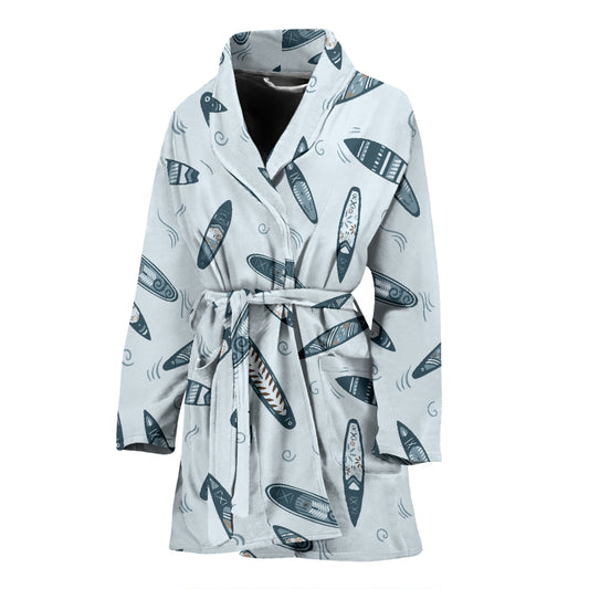 Surfboard Print Design LKS306 Women Bathrobe