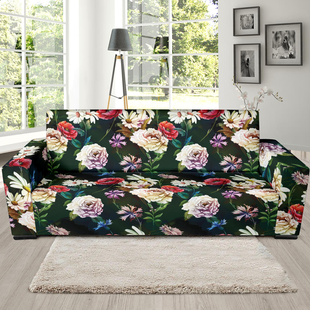 Summer Floral Print Design LKS303 Sofa Slipcover