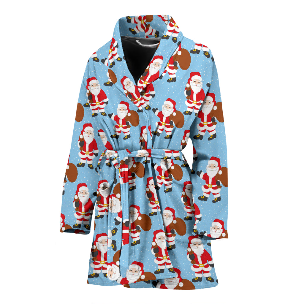 Santa Christmas Themed Print Design LKS305 Women Bathrobe