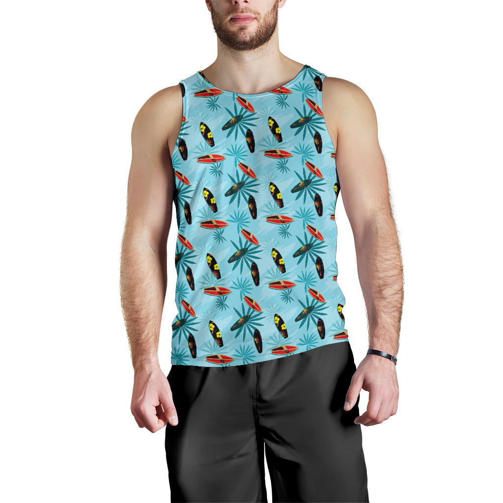 Surfboard Themed Pattern Men Tank Top