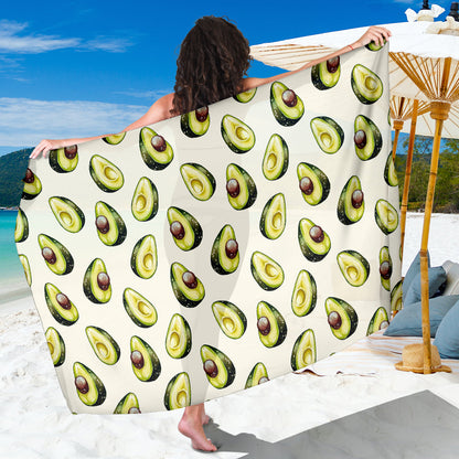 Avocado Pattern Print Design 01 Sarong Pareo Wrap