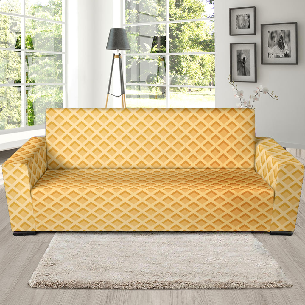 Waffle Texture Print Design LKS302 Sofa Slipcover