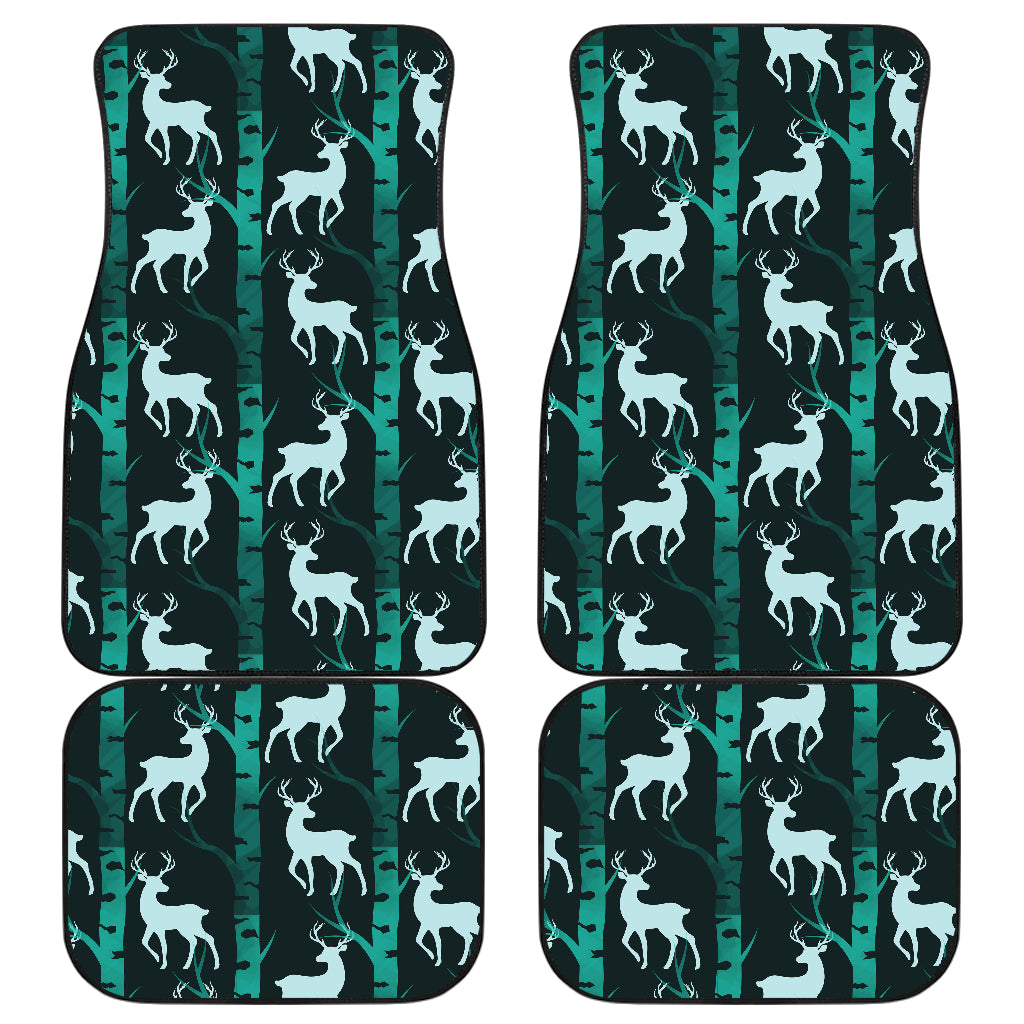 Deer Jungle Print Pattern Car Floor Mats Front Back