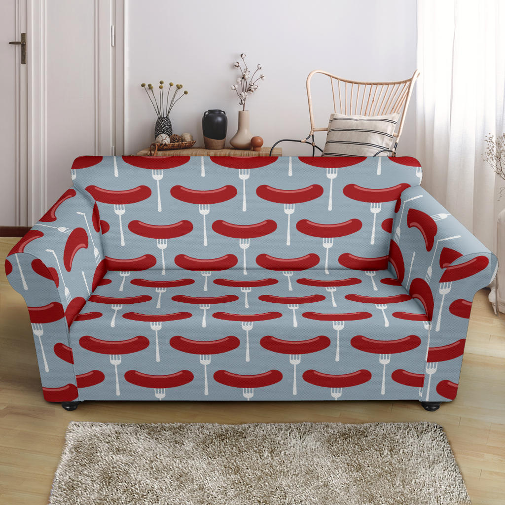 Sausage Print Design LKS301 Loveseat Couch Slipcover