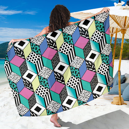 90s Pattern Print Design 3 Sarong Pareo Wrap