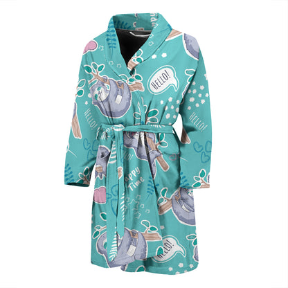 Sloth Print Design LKS309 Men Bathrobe